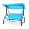3-Person Outdoor Porch Swing with Adjustable Canopy and Converts to Bed Cushioned Patio Glider